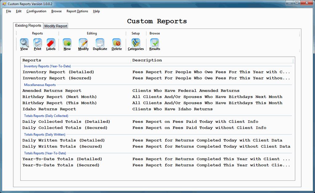 Crystal Reports (Custom Reports) Getting Started The Crystal Reports Module is Option #3 in the Reports Menu.
