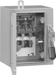 Bulletin G/GX/GY Safety Switches Fusible Type G-BFH Enclosed Disconnect Switch Bulletin G/GX/GY 0 00 switch ratings 0V: -pole, φ and -pole, φ Versions Can accommodate Class H, R, and J fuses Type R//