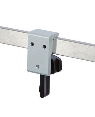 wall rail with wall rail clamp, to mount on wall rail 25 10
