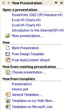 Use a Blank presentation, if you have the content ready and you have a design in mind. Select the layout of your slides from the New Slide dialog box.
