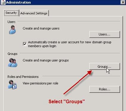 Figure 4 - ADMS Cnsle Administratin dialg - Grup Membership Select the Grups buttn as shwn in Figure 4.