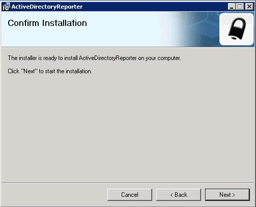4. Click Next in Confirm Installation Screen 5. Active Directory Reporter will start installing.