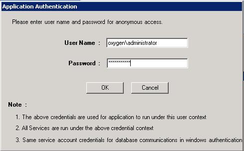 6. Application Authentication pop up will appear, enter Username and Password, click