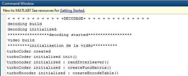 Figure 3.10 DVC Codec - Encoding Figures 3.12 and 3.13 display a part of the messages sent to the user during the decoding process.