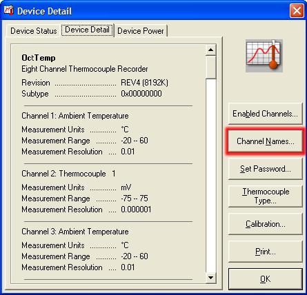 Data Logger Manual Name Channels Each channel can be given an unique name for easy identification.
