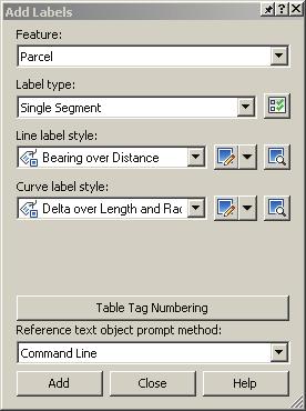 AutoCAD Civil 3D 2.6 Parcel Labels Parcel area labels are a means of graphically selecting a parcel, such as when creating Right-of-Ways.