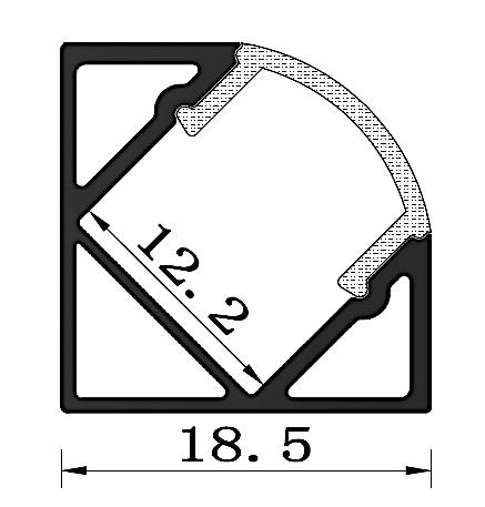 cification s Anodized Aluminum Profile Standard Length: 2 m (6.