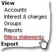 For example: Use the drop-down lists to filter the list of accounts displayed.