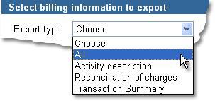 Billing Statements Procedure: Exporting billing statement data Use this procedure to export data from one or more billing statements.