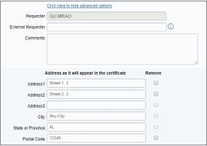 Form Element Type Description Requester This field is auto-populated with the name of the administrator making the application.