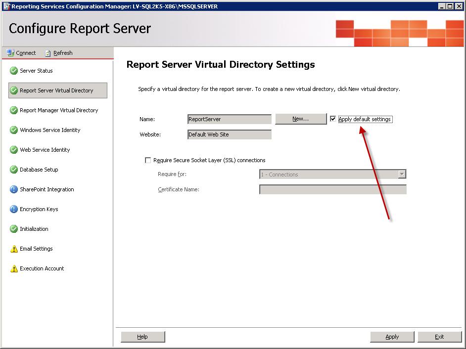 Configuring SQL Server Reporting Services