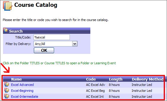 Search for Course by Title/Code When you are searching for a class that covers a specific subject, but you are not sure of the exact Course Title, you can conduct a wildcard search using the search
