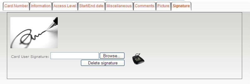 Signature Pad EntraPass WebStation User Manual The Signature Pad feature is used to enter an electronic