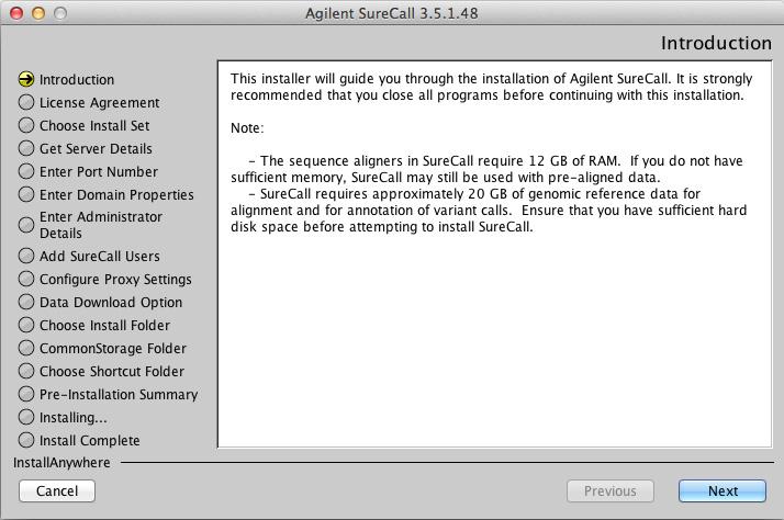 3 Installation of SureCall 3.5 for Macintosh Fresh Install Instructions Installing a standalone version of SureCall 3.
