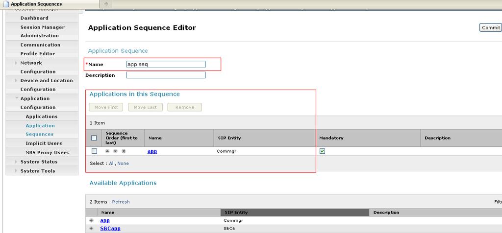 Next, choose Application Sequences and click the New button (not shown).