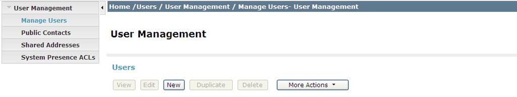 6.9. Add User From the User section of the main screen choose User Management and then choose Manage Users from the menu.