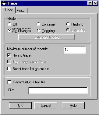 You can also change the maximum number of records that can be displayed in the Trace window.