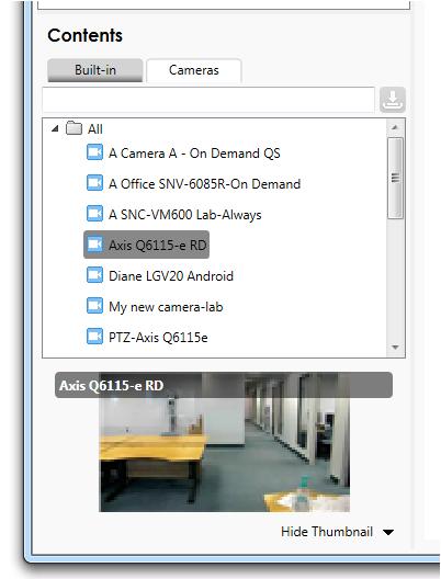 Ocularis Administrator Ocularis Administrator User Manual Figure 82 Expand Camera Preview Icon A camera preview thumbnail appears below the camera list.