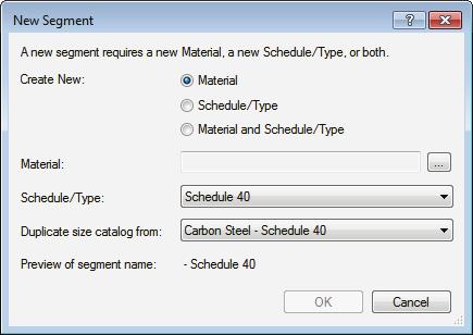Creating Custom Templates Click (Create New Pipe Segment) to open the New Segment dialog box (as shown in Figure 1 93), where