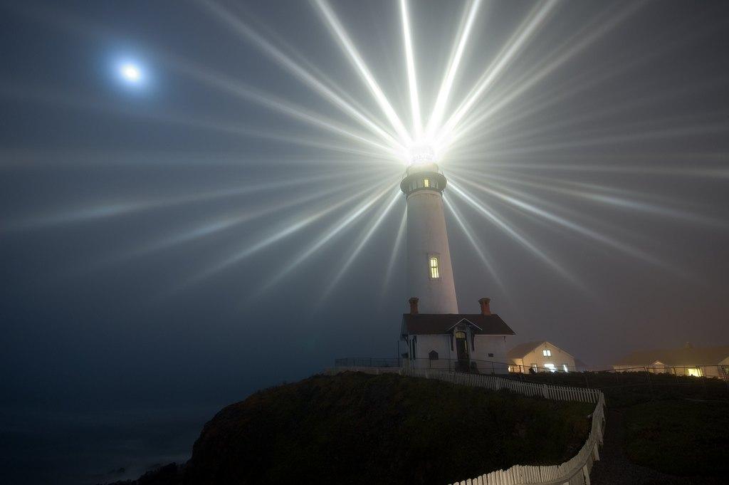 Tyler Westcott, Pigeon Point Lighthouse in light fog, photographed during the annual