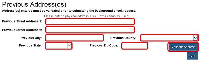 10. Select appropriate radio button to question, if displayed, indicating whether subject of background check has lived outside of Texas in a designated period of time.