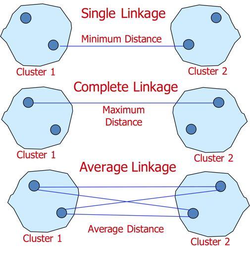 Linkage between clusters Single Linkage join clusters whose distance between closest genes is smallest (elliptical) Complete Linkage join clusters whose distance between furthest genes is