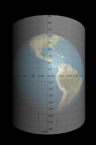 Figure 5: The textured cylinder encompassing the earth. 2.