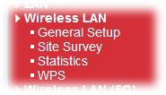 3.5 Wireless LAN Settings for Station-Infrastructure Mode When you choose Station-Infrastructure as the operation mode, the Wireless LAN menu items will include General Setup, Site Survey, Statistics