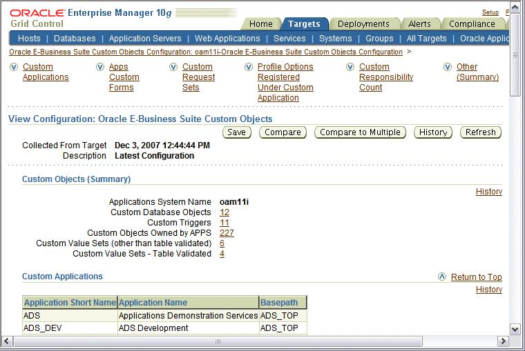 Custom Objects In the custom objects view you can see all the Oracle E-Business Suite customizations.