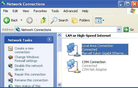 CONFIGURATION CommLink Configuration Computer IP Address Set-up for Windows XP, Vista, 7, 8, or 10 4.) Click the <Properties> button. The Local Area Connection Properties Window will appear.