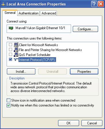 Windows 7 & 8 users, click <Network and Sharing Center> for the Network & Sharing Center Window. Figure 9: Local Area Connection Properties Window 5).