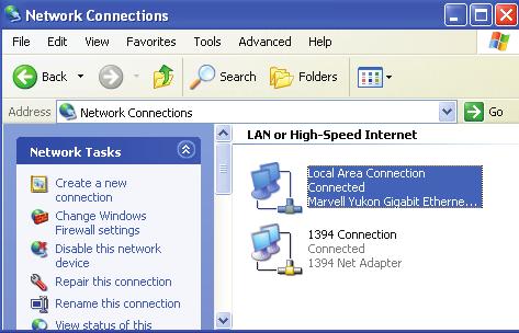 CONFIGURATION CommLink Configuration Computer IP Address Set-up for Windows XP, Vista, 7, or 8 4.) Click the <Properties> button. The Local Area Connection Properties Window will appear.
