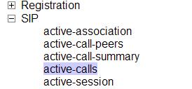 In the example below, active-calls was selected from the left, revealing details