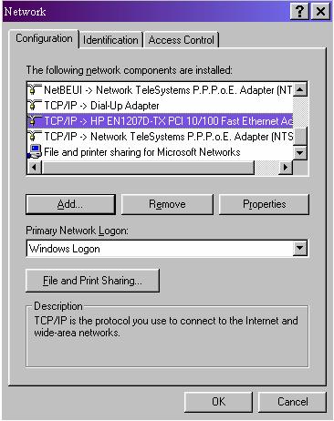Eye III+ Video Recording Transmitter Installation Guide Page 58 APPENDIX A IP SETUP IP Address Setup for Windows 98/ME The follow procedures will set your Ethernet Card IP address manually for your
