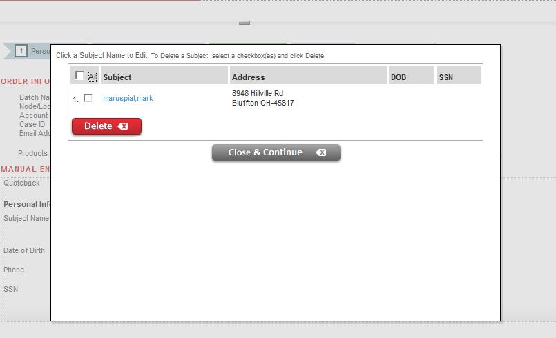 At any time, the user can review and edit previously entered subject s data by clicking on the link View Saved Records.