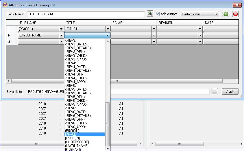Attribute - Export: Export attribute values to external text file from entire drawing/ selected