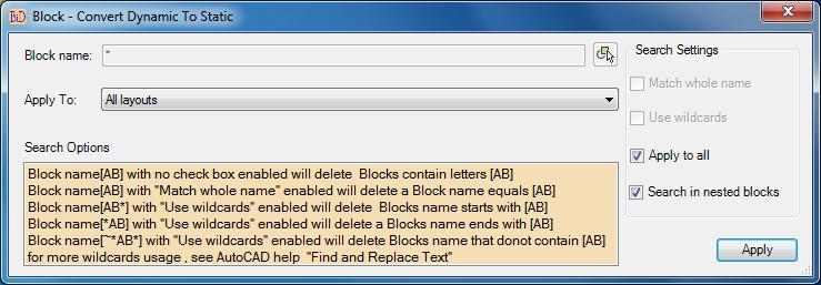 Block Convert Dynamic to Static: Convert dynamic block to static block, Dynamic blocks converted to static block will have random number added as prefix to block name.