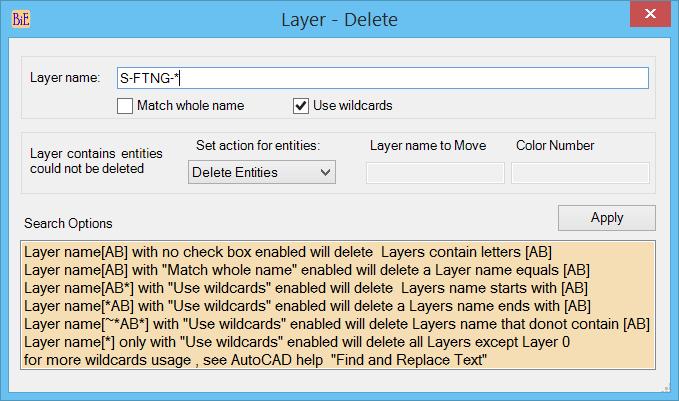 Layer Delete: Delete layers and this command works like express command Layer kill and set layer 0 as current layer, if the current layer needs to be deleted.
