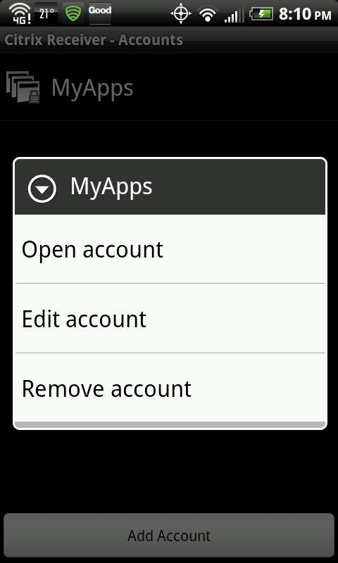 Android - Opening MyApps Applications after Installation 1. From your All Apps screen, tap or click the Citrix app. The Citrix Receiver Accounts screen displays. The myapps.uhhospitals.