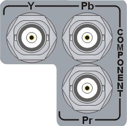 65 Component video (Y, Pb, Pr) Allows you to output HD or SD video to an analog component device. Connect component Y, Pb, Pr video cables to a video monitor, VTR, or other component device.