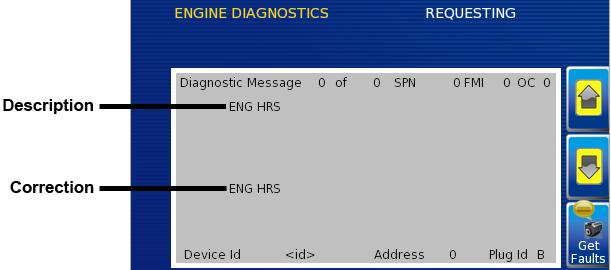 Engine Diagnostics Choosing Engine Diagnostics from the Menu, the display will query the engine(s) ECU and provide feedback on any diagnostic codes that have been activated and stored in the ECU for
