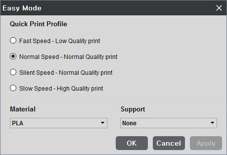 Profile Value Setting Slicing and printing require variety of parameter values.