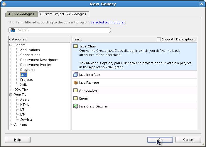 In the Application pane, select the PrePopulateMBean project. b.