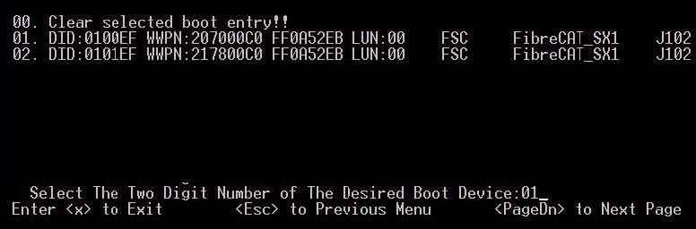 Enter 01 to select the first path to the boot device (Figure 33).