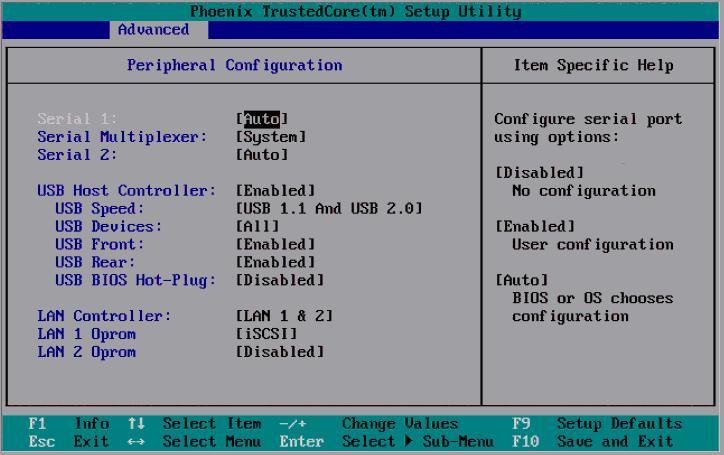 Activate the Option ROM Scan only for the controller you want to use for iscsi boot. Save the changes and exit the BIOS Setup. Figure 5: Enable iscsi for LAN1 Oprom 1.3.2.