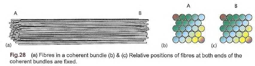 3.1 Coherent and Incoherent Bundles In a coherent bundle of optical fibres, the relative position of the fibres are.