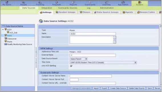 Data Source Management 61 Note: If in the future you add a new ACD to your environment, contact Professional Services to complete the integration Once data sources have been configured on the