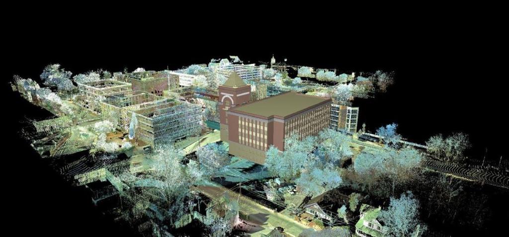 An architectural firm called on LandAir Surveying surveyors to scan downtown Cobb County in the area of a proposed courthouse, create a 3D model and then incorporate the new courthouse design into