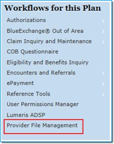 Change requests submitted using the Provider File Management transaction must include: group practice name and individual physician name, as applicable National Provider Identifier (NPI) and