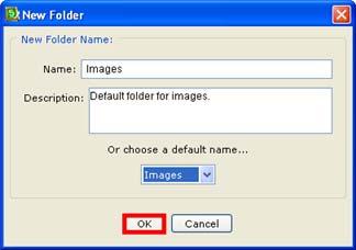4. After either selecting a folder name from the dropdown menu or typing a name,